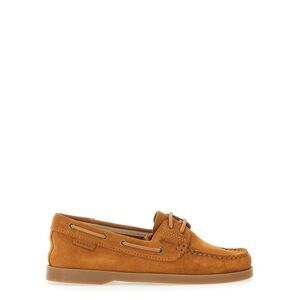 MANEBI Suede Classic Boat Shoes Women BROWN Moccasins